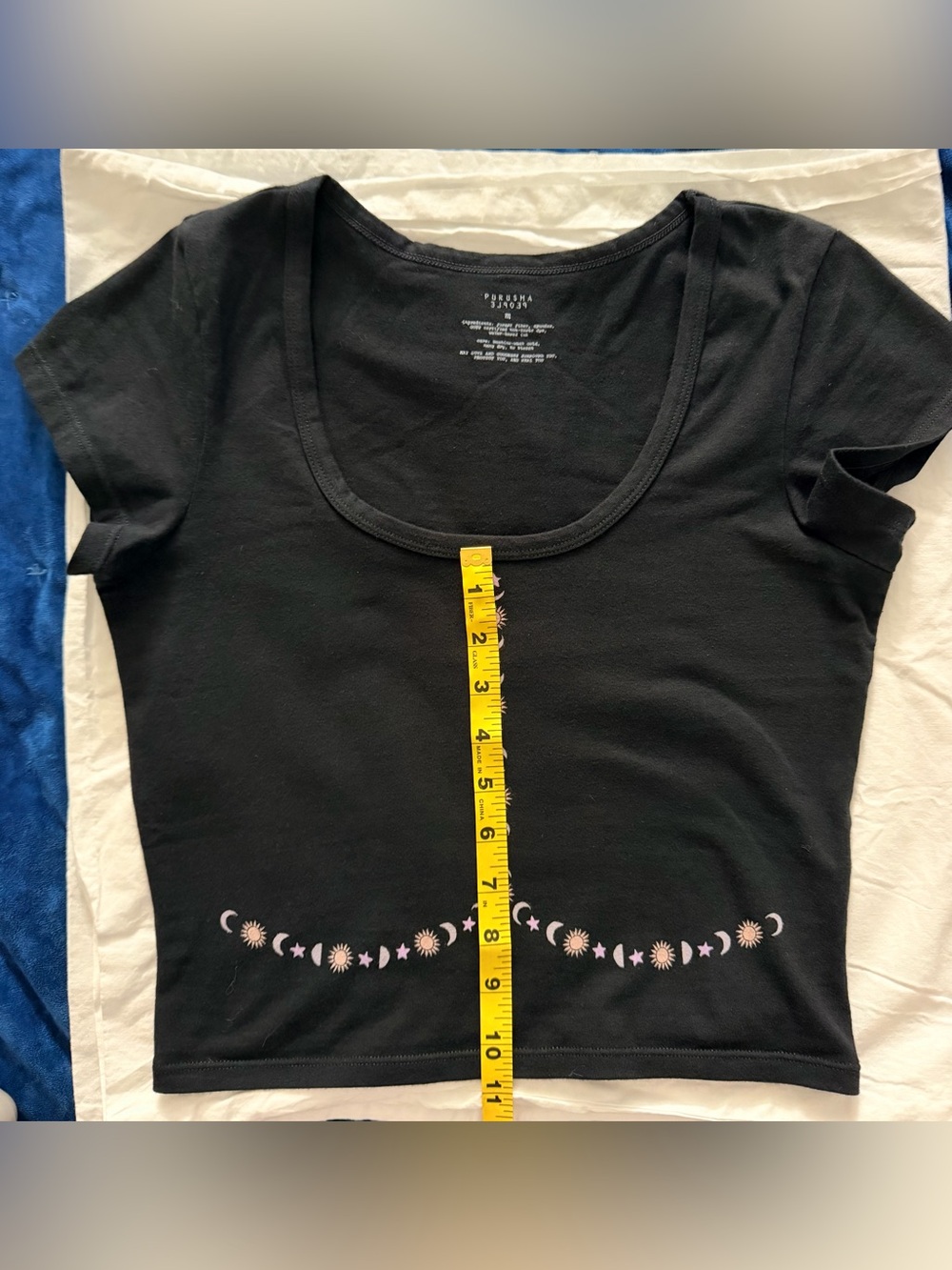 Medium Purusha People Black Invocation Drew Baby Scoop Neck - Picture 3 of 9